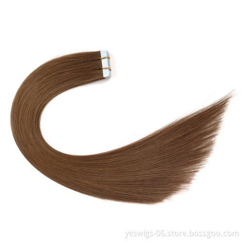 10 A Grade Mink Virgin Human Hair Weave Bundles Brazilian Tape In Extension Pure Color 6# Cheap Virgin Cuticle Aligned Hair